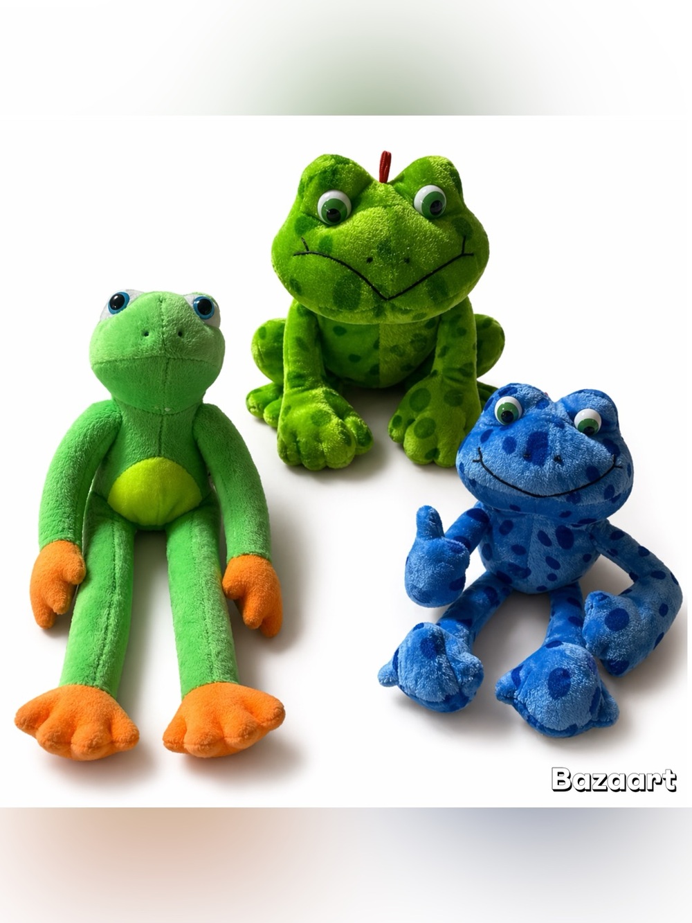 3pc 11” plush toy frogs American toy factory